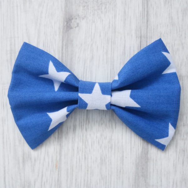 Blue stars dog bow tie