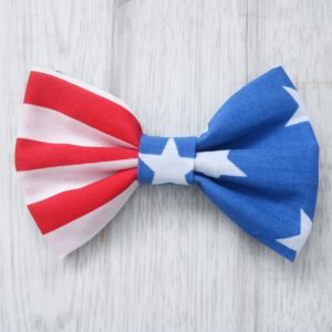American stars and stripes dog bow tie